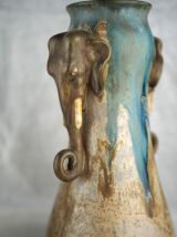 Impressionnante paire de vase à anses éléphantines - Denbac 