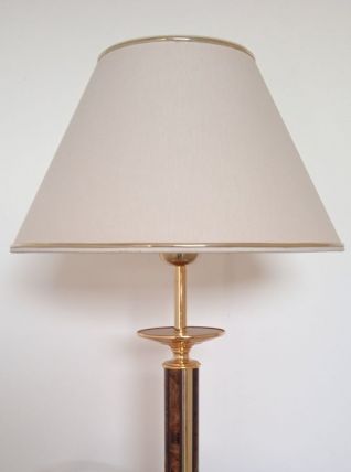 lampe en laiton doré et bois vintage 