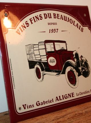Véritable plaque émaillé vigneron