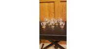 Lot de 8 verres vintage années 70 à liseré doré