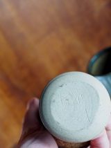 Cinq calices en grès à glaçure bleue - XXème
