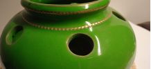 Photophore. Vert &amp;amp; Or - Tea light holder. Green &amp;amp; Gold