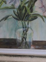 Nature morte aquarelle bouquet de pivoines