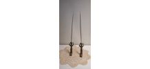Bougeoirs coniques en bronze - Bronze Taper Candle Holders