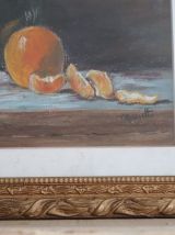 Tableau ancien nature morte orange