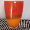 vase de 1970 en verre teinté orange 
