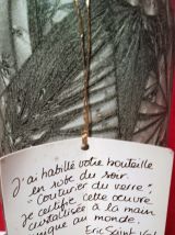 rare bouteille en pâte de verre cristallisé 