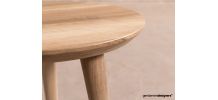 Table basse ronde en noyer massif (Ø 40cm)