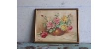 Tableau aquarelle bouquet de roses
