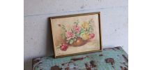 Tableau aquarelle bouquet de roses