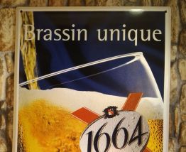 Plaque émaillée bière 1664 édition limitée