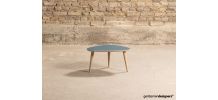 Table basse classique avec un plateau stratifié bleu (60x40)