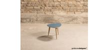 Table basse classique avec un plateau stratifié bleu (60x40)