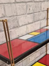 Etagere string style piet mondrian  montants or . rare  47x4