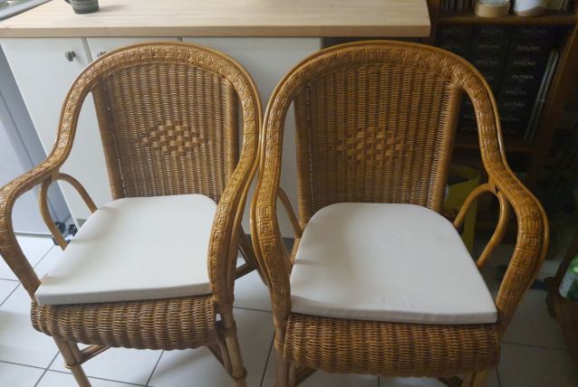 2 fauteuil en rotin