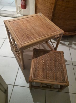 Table basse en rotin