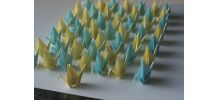 50 grues origami jaune, bleu mariage, fête, baptême