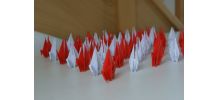 50 grues origami blanc et rouge mariage, fête, baptême, déco