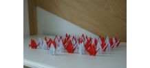 50 grues origami blanc et rouge mariage, fête, baptême, déco