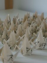 50 grues origami papier musique mariage, fête, baptême, déco
