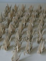 50 grues origami papier musique mariage, fête, baptême, déco