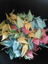 100 grues origami couleurs pastel, mariage, fête, baptême, d