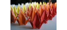 Fait main 50 grues origami dégradés jaune rouge, mariage, fê