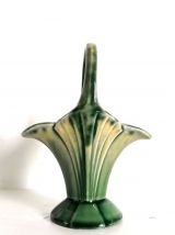 Vase panier en céramique art nouveau 