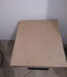Table bistrot createur jean prouvé acier marbre vintage