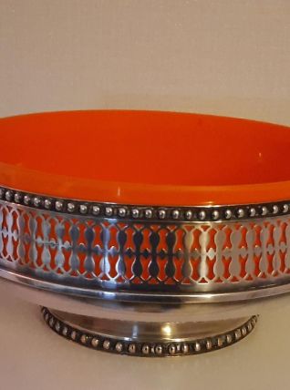 Coupe ancienne en métal argenté ajouré 