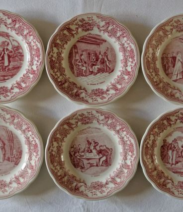 lot 6  assiettes à dessert Gien"un mariage à  la campagne"