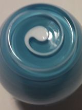 vase en verre souffle bleu et blanc