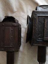 LOT 2 ANCIENNES LANTERNES TACOTS AUTOS 1900