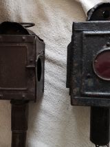 LOT 2 ANCIENNES LANTERNES TACOTS AUTOS 1900