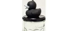 Bocal canard en bleu et noir, paire de  pots de rangement