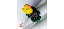Bague réglable petit canard et mare de fée