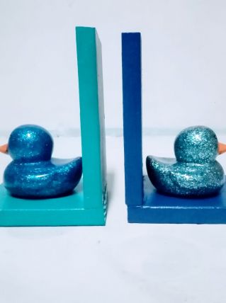 Serre livres canards bleus