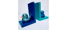 Serre livres canards bleus
