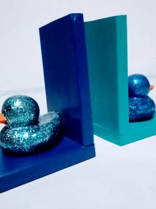 Serre livres canards bleus
