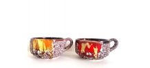 Tasses Vallauris céramique fat lava 1960