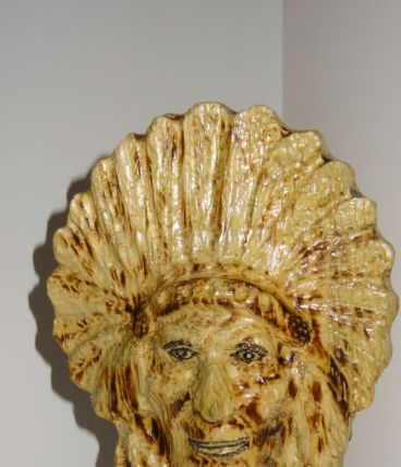 sculture bas relief CHEF INDIEN 