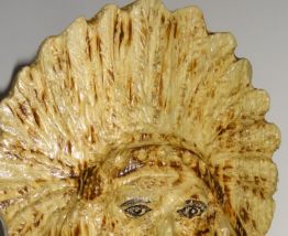 sculture bas relief CHEF INDIEN 