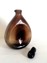 Carafe à liqueur verre ambré 1970 