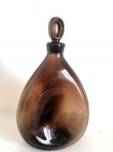 Carafe à liqueur verre ambré 1970 