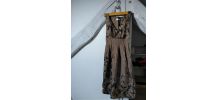 Robe chemise blousée évasée en jean bleue claire Femme 36