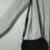 Sac sacoche petite besace en bandoulière noir nubuck clous
