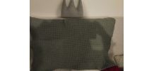 couverture bébé en maille crochet tricot laine verte amande