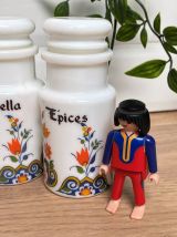 Set de 4 petits pots à épices en verre opalin