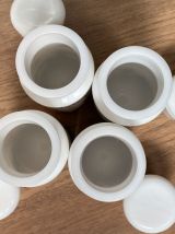 Set de 4 petits pots à épices en verre opalin