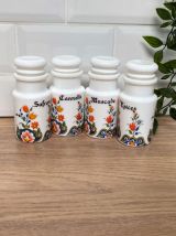 Set de 4 petits pots à épices en verre opalin